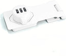 Mechanical Password Rotary Hasp Locks, Cabinet Locks with Combination, Door Security Latch for Small Barn Doors, Cabinets, Gate, Bathroom, Outdoor, Closet, Fence (3.5-inch two hole white screw installation)