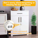 Mechanical Password Rotary Hasp Locks, Cabinet Locks with Combination, Door Security Latch for Small Barn Doors, Cabinets, Gate, Bathroom, Outdoor, Closet, Fence (3.5-inch two hole white screw installation)