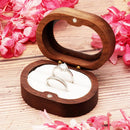 2pcs Oval Small Walnut Wooden Ring Box for 2 Rings, Ring Holder for Engagement Wedding Ceremony Marriage Birthday (white open window)