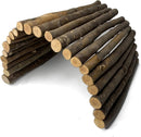 Wooden DIY Toy Rodents Chewing & Climbing Bridge Chinchillas Cage Tunnel/Hideout/Hut/Ramp/Divider for Small Animal Guinea Pig（17*28 natural wood color）