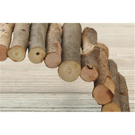 Wooden DIY Toy Rodents Chewing & Climbing Bridge Chinchillas Cage Tunnel/Hideout/Hut/Ramp/Divider for Small Animal Guinea Pig（17*28 natural wood color）