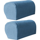 2 Pcs Plaid Stretch Armrest Covers Solid Color Non-Slip Arm Covers for Chairs Couch Sofa Armchair Slipcovers for Recliner Sofa with Twist Pins, denim blue