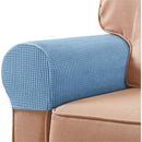2 Pcs Plaid Stretch Armrest Covers Solid Color Non-Slip Arm Covers for Chairs Couch Sofa Armchair Slipcovers for Recliner Sofa with Twist Pins, denim blue