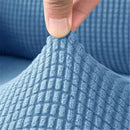 2 Pcs Plaid Stretch Armrest Covers Solid Color Non-Slip Arm Covers for Chairs Couch Sofa Armchair Slipcovers for Recliner Sofa with Twist Pins, denim blue