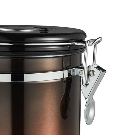 Coffee Canister for ground coffee with Date Tracker, 304 Stainless Steel Kitchen Food Airtight storage container for Coffee Beans or Grounds, Tea, Sugar(1.8L -Gradient)