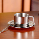 Stainless Steel Coffee Cup Set,, three piece set  Insulated Coffee Cup Set Double Walled Mugs Milk Tea With Spoon Saucer for Coffee Latte Tea Milk