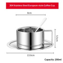 Stainless Steel Coffee Cup Set,, three piece set  Insulated Coffee Cup Set Double Walled Mugs Milk Tea With Spoon Saucer for Coffee Latte Tea Milk