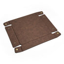 PU Leather Valet Tray Nightstand Desk Organizer for Men Women Home Office Phone Watch Jewelry Glasses Keys Coins Storage（Light brown large size）