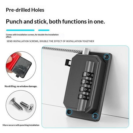 2pcs Anti-Pinch Hand Baby Safety Lock Adjustable No Drilling Cabinet Lock Child Protection Window Digital Password Lock for Home(Black)