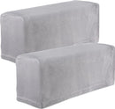 2Pcs Stretch Fabric Armrest Covers Anti-Slip  Recliner Armchair Couch Armrest Protector Furniture Protector Armchair light gray