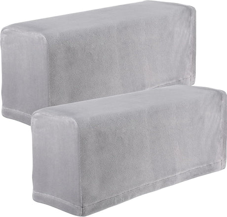 2Pcs Stretch Fabric Armrest Covers Anti-Slip  Recliner Armchair Couch Armrest Protector Furniture Protector Armchair light gray