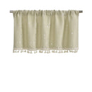 Kitchen Valance Curtain Star Pattern Short Cafe Curtain for and Cabinets Lightweight Easy to Install Boho Decor（beige 76cm*60cm）