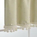 Kitchen Valance Curtain Star Pattern Short Cafe Curtain for and Cabinets Lightweight Easy to Install Boho Decor（beige 76cm*60cm）