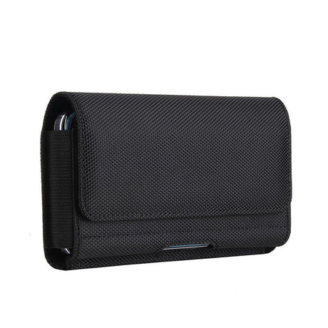 Rugged Oxford cloth Cell Phone Holster Belt Loop Pouch Holder Belt Case , men's waist cover（5.5/6.7in Black）