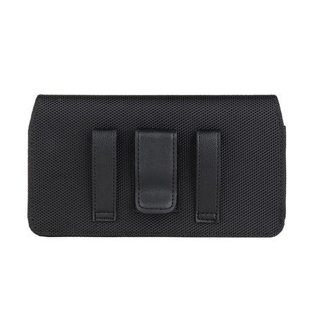 Rugged Oxford cloth Cell Phone Holster Belt Loop Pouch Holder Belt Case , men's waist cover（5.5/6.7in Black）