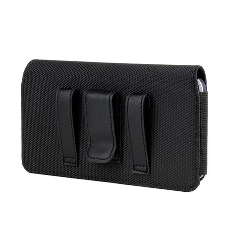 Rugged Oxford cloth Cell Phone Holster Belt Loop Pouch Holder Belt Case , men's waist cover（5.5/6.7in Black）