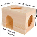Pet Totoro Cabin - Natural Wooden Small Animal Hiding Place for Totoro Squirrels Square Evacuation House