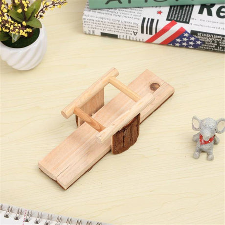Natural Wooden Seesaw Platform for Small Animals Hamster Gerbil Squirrel Mouse Exercise Play Toys Teeth Chew Toy