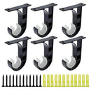 Curtain Rod Brackets 6pcs Black Curtain Rod Holder for Drapery Rod with Diameter Window Drapery Rod Bracket Installed to The Ceiling Only