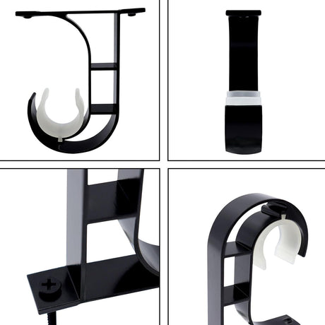 Curtain Rod Brackets 6pcs Black Curtain Rod Holder for Drapery Rod with Diameter Window Drapery Rod Bracket Installed to The Ceiling Only