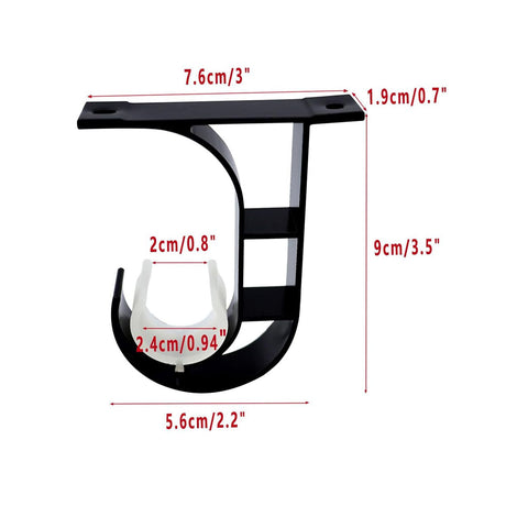 Curtain Rod Brackets 6pcs Black Curtain Rod Holder for Drapery Rod with Diameter Window Drapery Rod Bracket Installed to The Ceiling Only