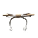 Curtain Tiebacks Rustic Holdbacks for Drapes, Farmhouse Tie Backs for Curtains, Cotton Jute Rope with Wood Club, Natural Boho Decor Shabby Chic Drapery Holder, -2Pack