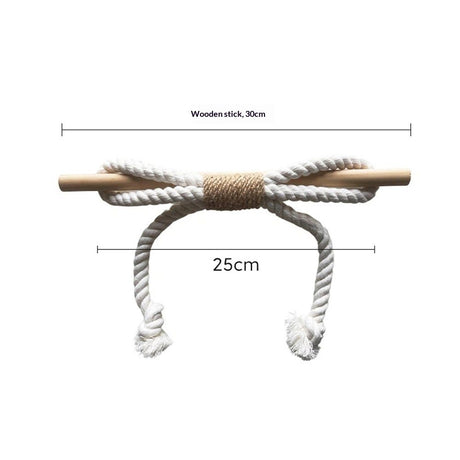 Curtain Tiebacks Rustic Holdbacks for Drapes, Farmhouse Tie Backs for Curtains, Cotton Jute Rope with Wood Club, Natural Boho Decor Shabby Chic Drapery Holder, -2Pack