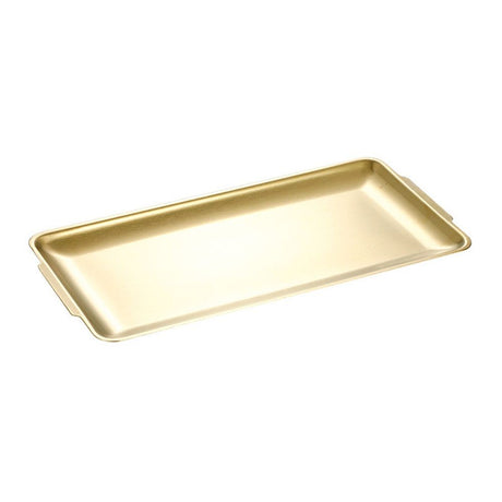 Stainless Steel Heavy-Duty Lerving Trays, Gold Rectangular Plates for Food, Fruit, Party, Wedding, Christmas, Chip and Scratch Resistant（32*16cm）