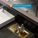 Stainless Steel Heavy-Duty Lerving Trays, Gold Rectangular Plates for Food, Fruit, Party, Wedding, Christmas, Chip and Scratch Resistant（32*16cm）