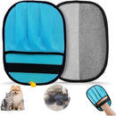 2pcs Five-Finger Electrostatic Pet Hair Removal Glove for Cats & Dogs, Reusable Magic Brush Grooming Mitt for Furniture, Couch, Carpet, Car Seat & Clothing（blue）
