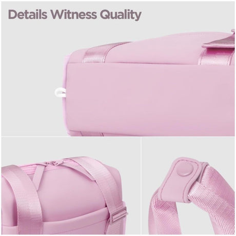 Mini Gym Bag for Women with Adjustable Wide Strap - Lightweight Waterproof Duffle & Crossbody Travel Bag with Wet/Dry Compartments, Multi-Pocket Design for Gym Clothes & Essentials（Pink）