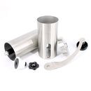 Mini manual coffee grinder with brush, portable stainless steel design, ideal for camping (silver 18cm)
