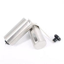 Mini manual coffee grinder with brush, portable stainless steel design, ideal for camping (silver 18cm)