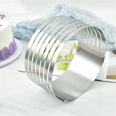 Cake Leveler Slicer, Adjustable Round Cake Rings, Cake cutter  Stainless Steel Cake Slicing Accessories, 6 inch