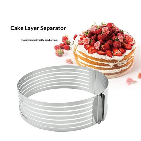 Cake Leveler Slicer, Adjustable Round Cake Rings, Cake cutter  Stainless Steel Cake Slicing Accessories, 6 inch