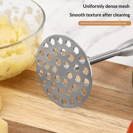 Stainless Steel Potato Masher - Heavy Duty Mashed Potato Maker, Avocado, Sweet Potato, Vegetable, Fruit Mash Tool
