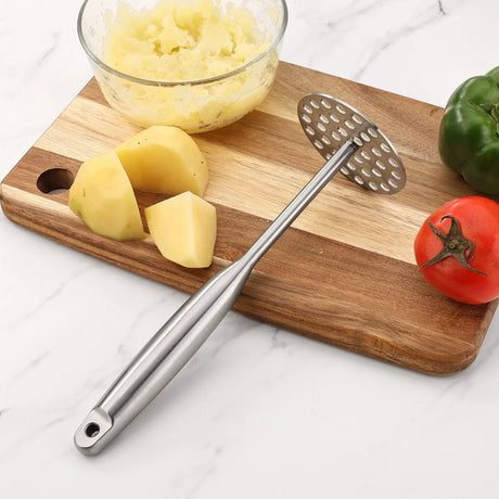 Stainless Steel Potato Masher - Heavy Duty Mashed Potato Maker, Avocado, Sweet Potato, Vegetable, Fruit Mash Tool