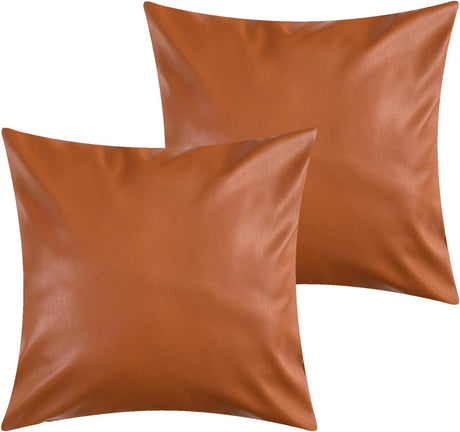 18 x 18 Set of 2 Boho Pillow Covers Throw Pillows Farmhouse Modern Decorative Throw Pillow Covers Luxury Accent Pillows Cushion Cases for Couch Bed Sofa(Amber Brown )