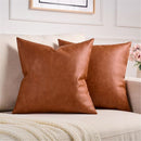18 x 18 Set of 2 Boho Pillow Covers Throw Pillows Farmhouse Modern Decorative Throw Pillow Covers Luxury Accent Pillows Cushion Cases for Couch Bed Sofa(Amber Brown )