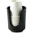 Bathroom Cup Dispenser with Stylish Vertical Stripes - Disposable Mouthwash Cup Holder Holds Paper Cups for Rinsing Cups on Bathroom Vanity Countertops (Black 2 Pack)
