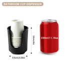Bathroom Cup Dispenser with Stylish Vertical Stripes - Disposable Mouthwash Cup Holder Holds Paper Cups for Rinsing Cups on Bathroom Vanity Countertops (Black 2 Pack)