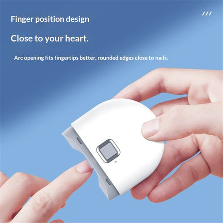 Automatic Electric Nail Clipper, Electric Nail Filer, USB Rechargeable with Nail Clipping Storage, Safe for Babies, Childrens, Adults, Seniors and Caregivers, White