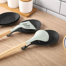 TPE Spoon Rest,  Heat Resistant Kitchen Utensil Holder Spatula Ladle Rest for Counter Stove Top, Black 4Pcs