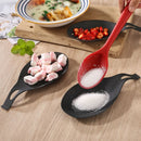 TPE Spoon Rest,  Heat Resistant Kitchen Utensil Holder Spatula Ladle Rest for Counter Stove Top, Black 4Pcs