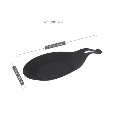 TPE Spoon Rest,  Heat Resistant Kitchen Utensil Holder Spatula Ladle Rest for Counter Stove Top, Black 4Pcs