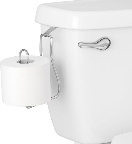 2 pieces - Diamond free hanging bathroom tissue roll dispenser suitable for small bathrooms, RVs, and campers - space saving storage hook (silver)