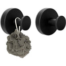 Suction Cup Hooks for Shower, Removable Towel Hooks for Bathrooms Wall, Glass, Window No Drill Shower Suction Hooks for Hanging, Robe, Loofah, Wreath 4 Pcs Black