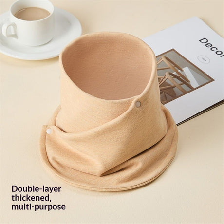 Neck Warmer Scarf for Woman Thickened Warm Neck Gaiter with Two Buttons Riding Windproof Warm Scarf（skin color）