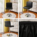 Waterproof Bar Stools Cover with Back Stretch PU Barstools Slipcovers Counter Height Bar Stool Covers Protector Square Swivel Barstool Covers for Kitchen Bar Set of 2 Black