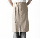 Linen Half Apron Bistro Apron  Half Apron with Pockets Craft Waist Apron for Cooking Baking Gardening Art  beige  (straight insertion bag)